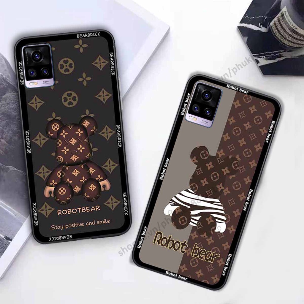 Ốp Vivo V20 bear, k@ws thương hiệu phong cách ốp lưng thời trang cao cấp