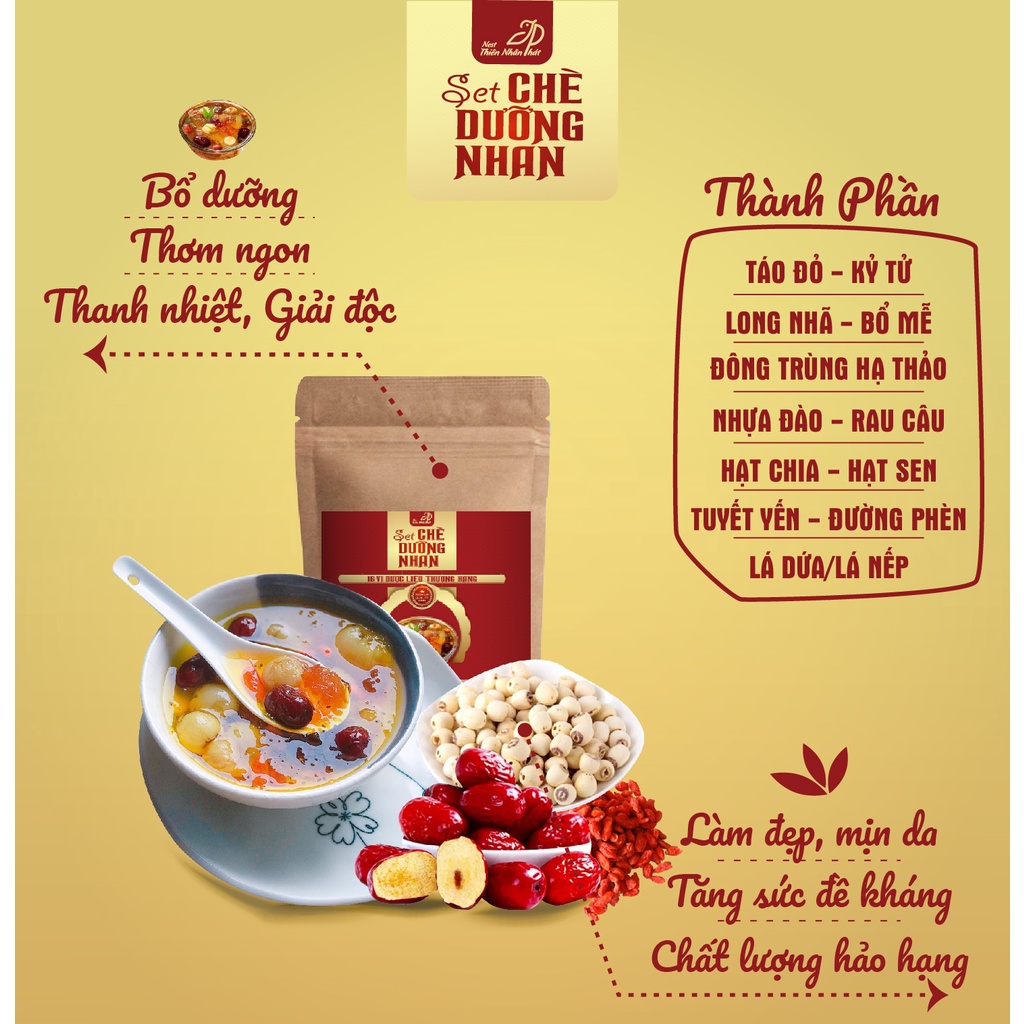 Set nguyên liệu chè dưỡng nhan tuyết yến 16 vị thảo mộc cao cấp bổ dưỡng Thiên Nhân Phát nấu 30 chén