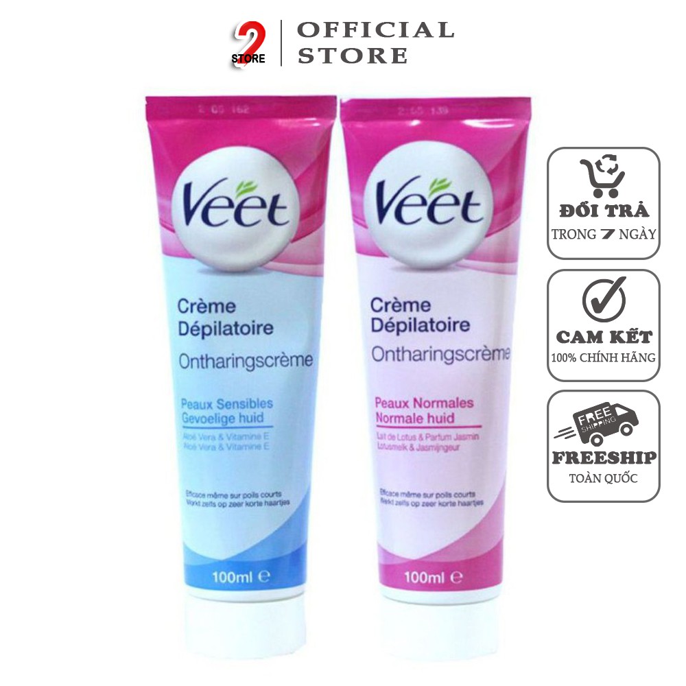 Kem Tẩy Lông Veet Pháp 100ml⚡️Tẩy lông tay, tẩy lông chân, tẩy lông nách hiệu quả _Thành phần tự nhiên cho da nhạy cảm