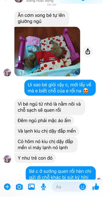 Giường gỗ cho thú cưng màu hồng