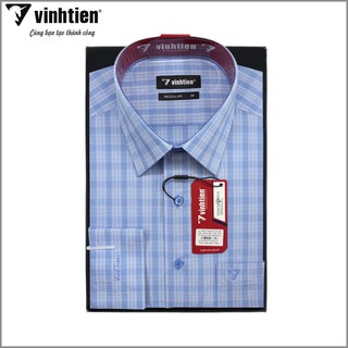 Áo sơ mi nam tay dài Vĩnh Tiến form regular vạt ngang 355 - G104