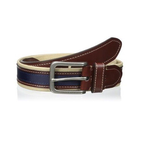 Thắt lưng nam Tommy Hilfiger Men's 35mm Canvas and Ribbon Belt - Size 34 - 11TL02X044 - Chính hãng