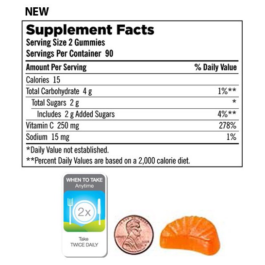 Kẹo dẻo bổ sung Vitamin C cần thiết cho người lớn, hộp 180v từ Mỹ