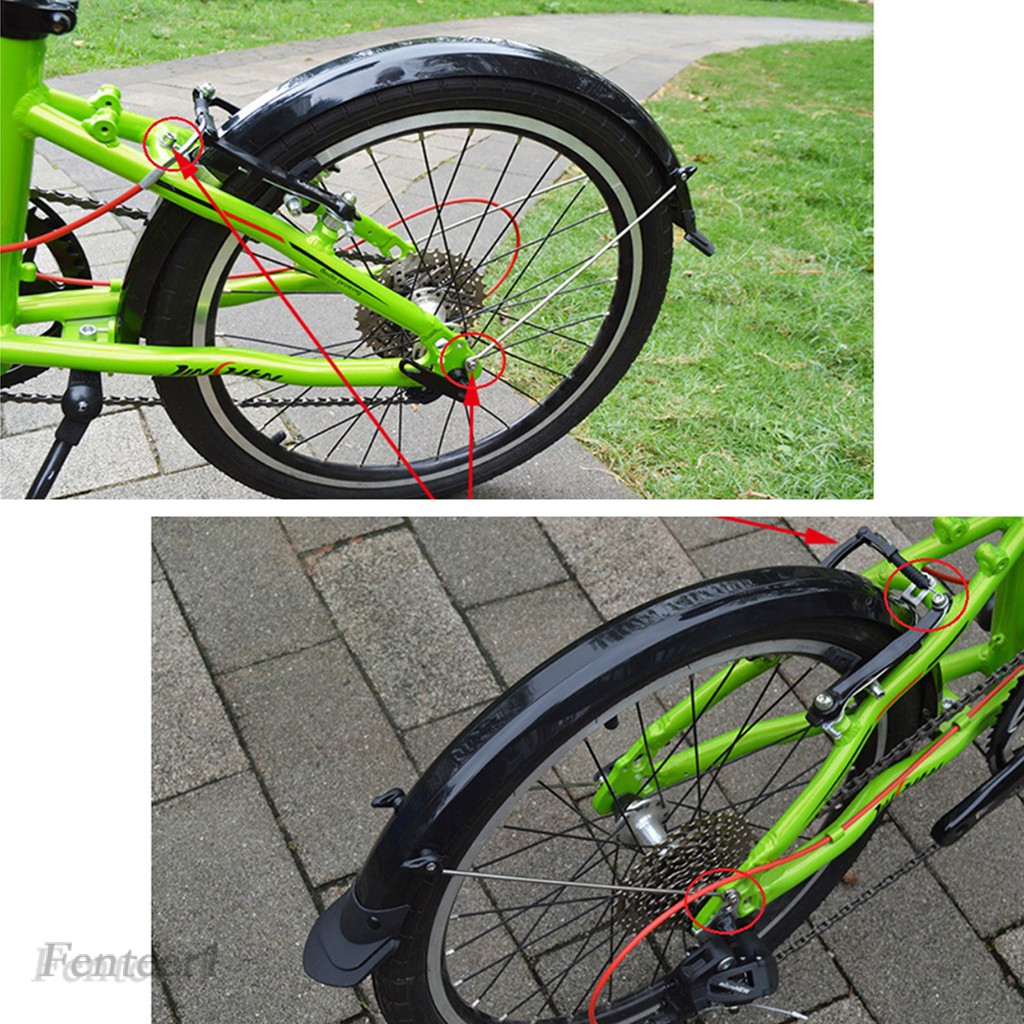 [FENTEER1] Durable Folding Bike Mud Guard 14'' 20'' Wheel Bicycle V-Brake Mudguard Set