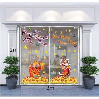 DECAL TRANG TRÍ TẾT 2021 COMBO SỐ 21