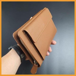 [Da thật] Clutch nam 1 ngăn da bò thật - Da Safiano BH 3 nam