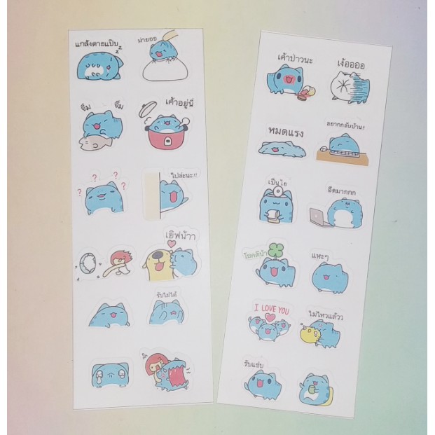 sticker capoo SI35 sticker hoạt hình cute hình dán dễ thương trang trí dán sổ dán điện thoại 1 tờ bullet journal