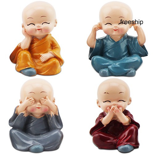 Set 4 Mô Hình Chú Tiểu Xinh Xắn Dùng Để Trang Trí