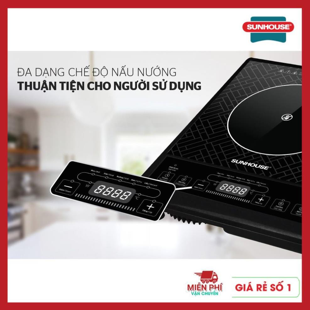 Bếp hồng ngoại đơn Sunhouse SHD6011, bếp hồng ngoại Sunhouse SHD6011, mặt bếp siêu bền