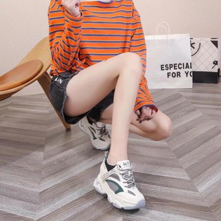 Giầy thể thao độn đế9p mix màu hoạ tiết ‣
