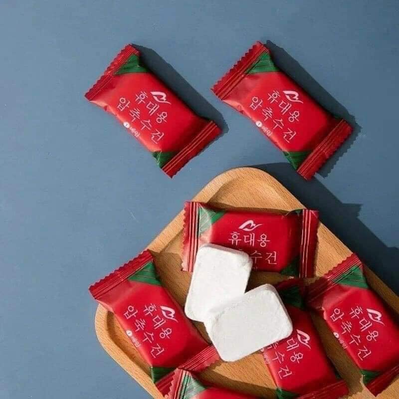 Khăn tắm nén dày hình viên kẹo đa năng an toàn - Khăn nén du lịch viên kẹo Hàn Quốc-KHĂN TẮM NÉN DU LỊCH HQ