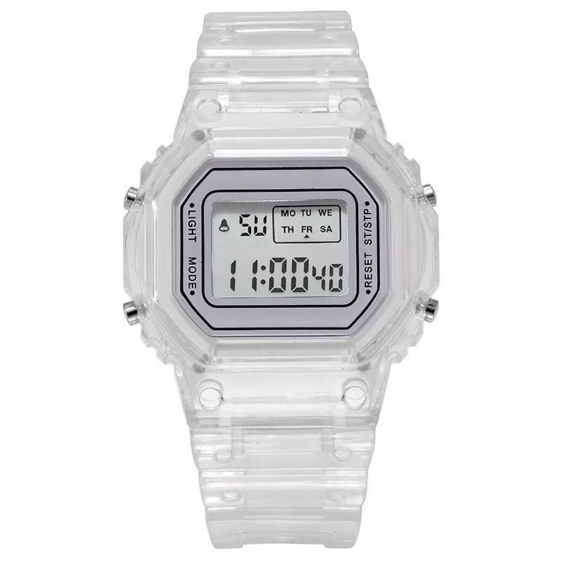 Đồng hồ thời trang Unisex SportT dây trong suốt mặt điện tử đa năng DH17