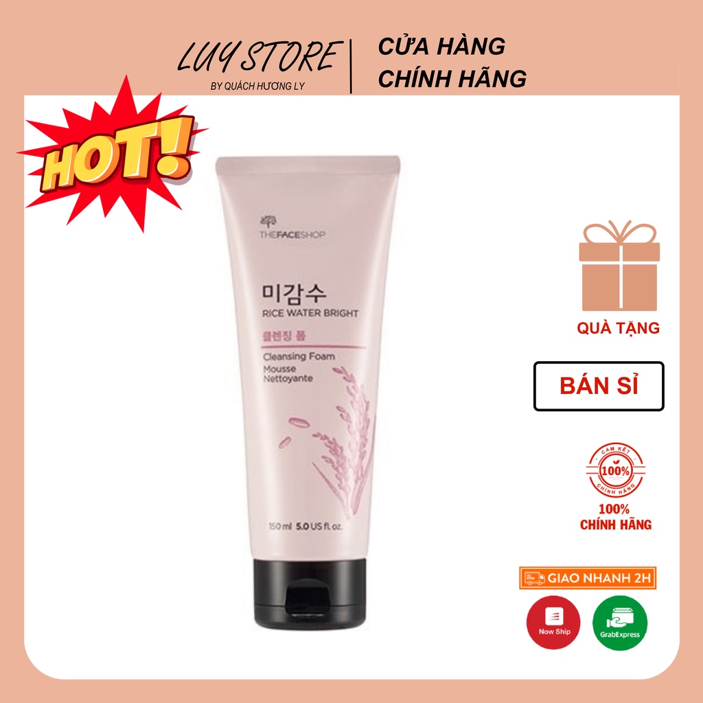 Sữa Rửa Mặt Dưỡng Trắng Da Chiết Xuất Từ Gạo The Face Shop Rice Water Bright Cleansing Foam 150ml
