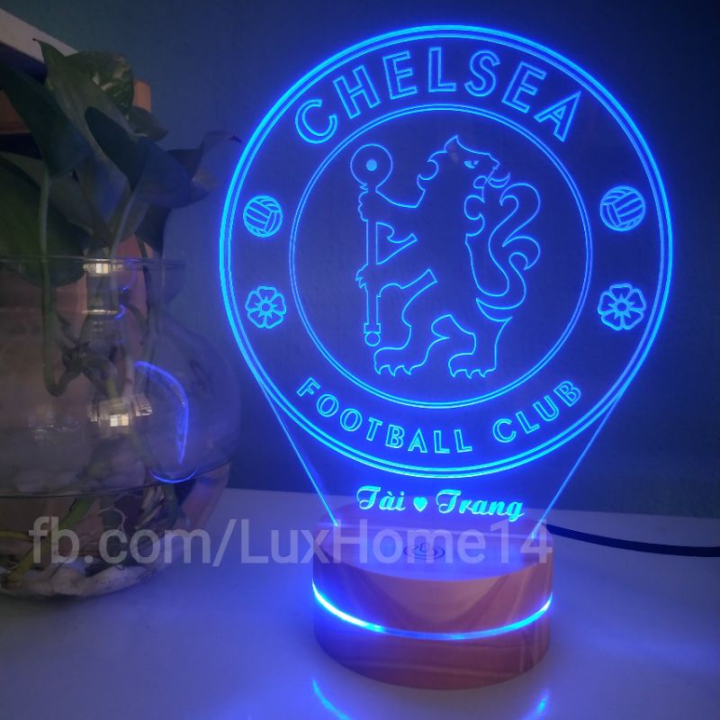 Đèn Led 3D Chelsea decor bàn học bàn làm việc quà tặng sinh nhật bạn trai có khắc tên