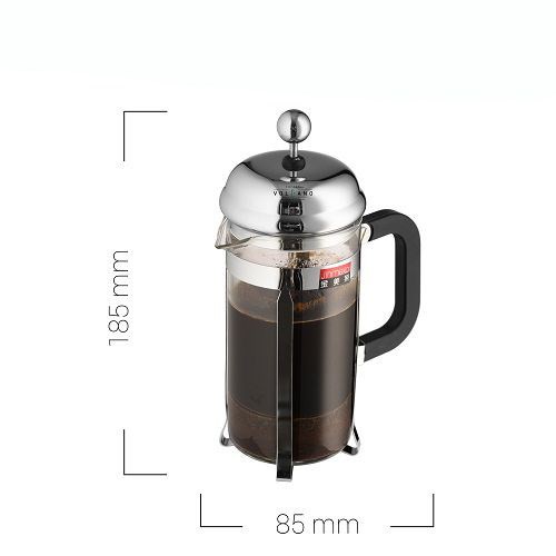 Bình pha French Press thuỷ tinh, khung inox 350ml (Cái) - DBR121