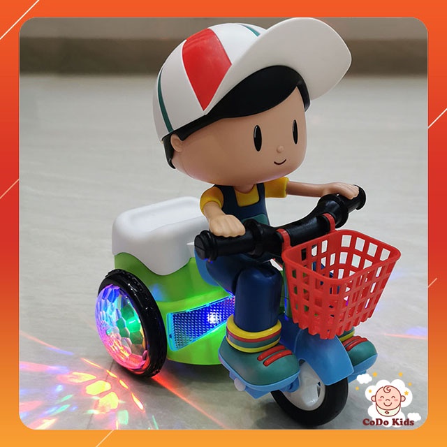 Đồ Chơi Em Bé Đi Xe Đạp Phát Nhạc, Đồ Chơi Em Bé Đạp Xe Phát Sáng Xoay 360 Độ