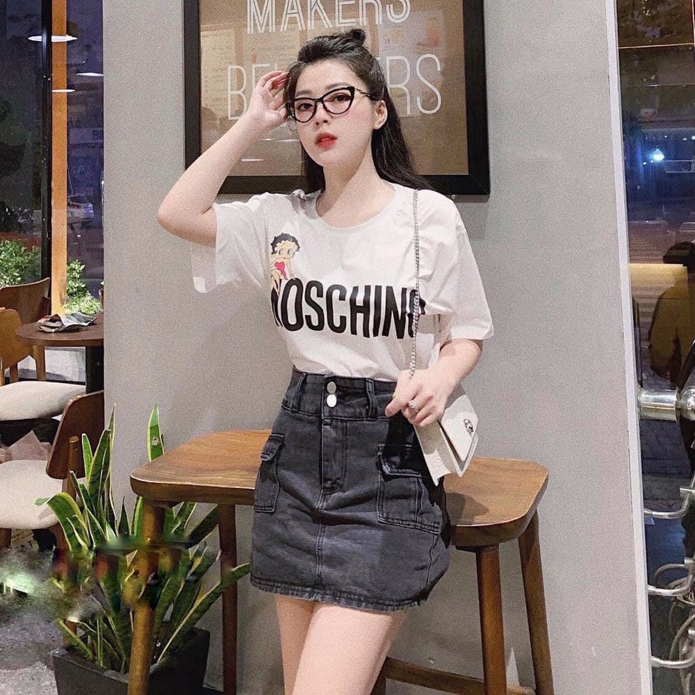 Váy jean co giãn túi hộp Chollima có quần trong VJ07