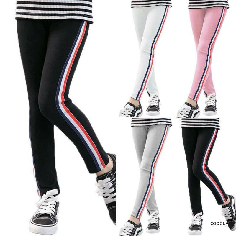 Quần legging thể thao màu trơn năng động thời trang dành cho bé gái