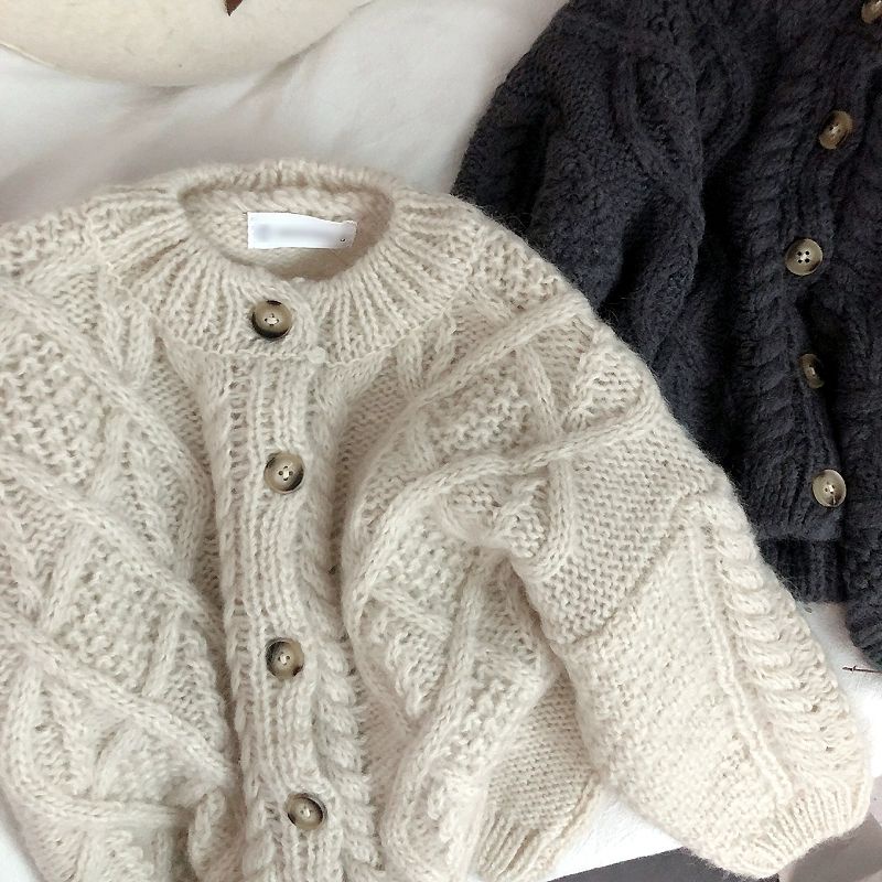 Áo khoác cardigan dệt kim phong cách Hàn Quốc thời trang xuân thu dành cho bé 2021