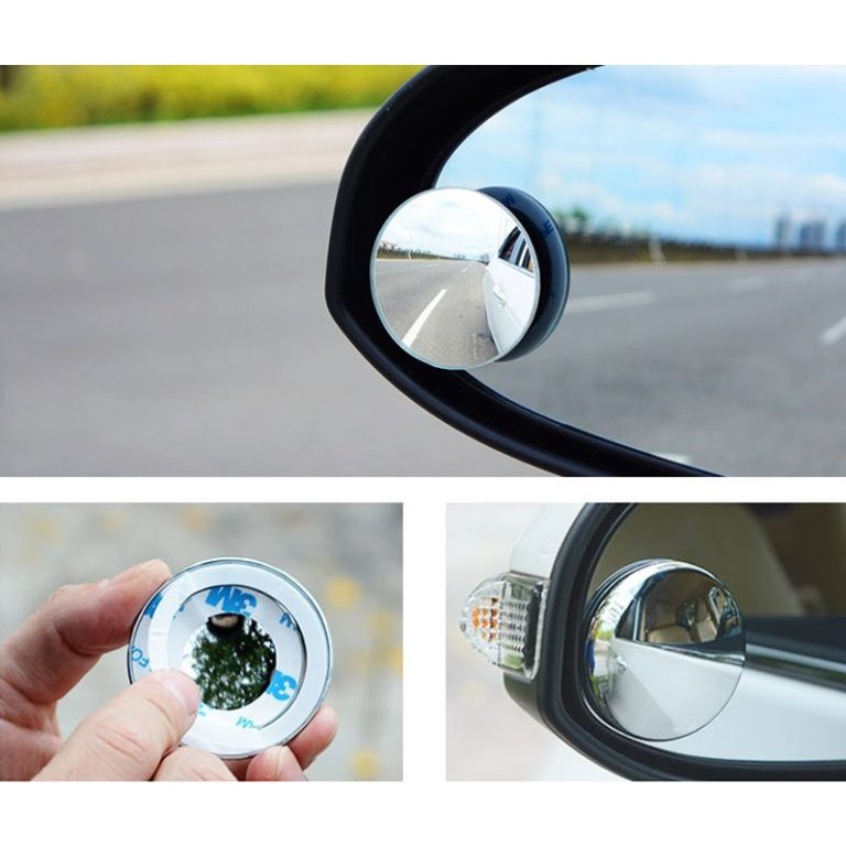 Bộ đôi gương cầu tròn 360 độ Gắn gương chiếu hậu - xóa điểm mù xe hơi, xe máy