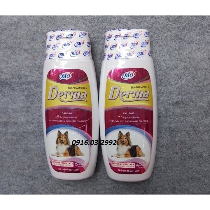 Sữa tắm Derma trị nấm ghẻ viêm da chó mèo 150ml