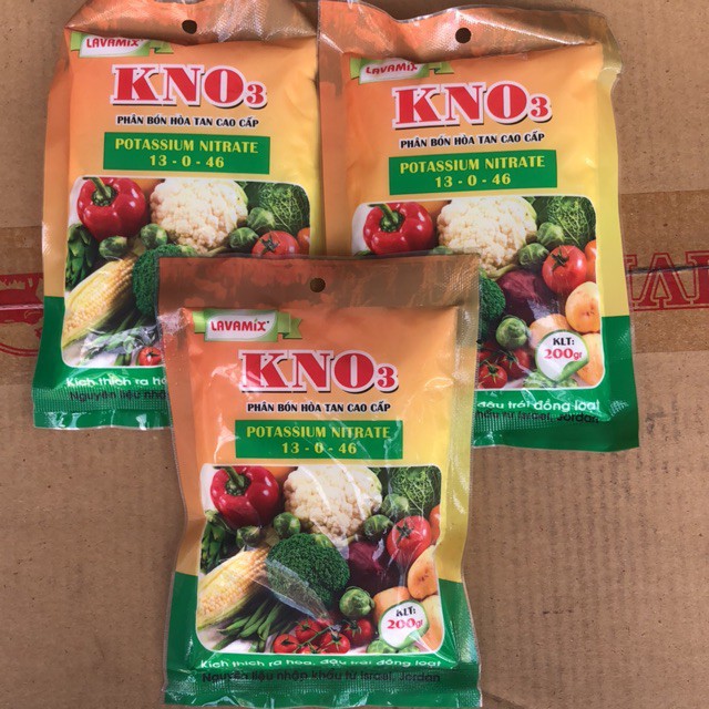 Phân bón lá KNO3 Lavamix- Nguyên liệu nhập khẩu Israel bịch 200gr..