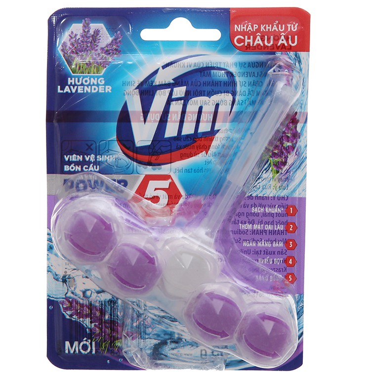 Viên Vệ sinh bồn cầu VIM POWER 5 sạch khuẩn thơm mát 55g