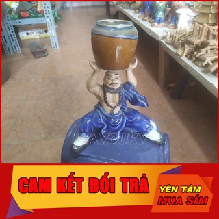 Mô Hình tiểu cảnh tượng gốm sứ la hán bê chậu sử dụng trồng cây bonsai - Trang trí tiểu cảnh