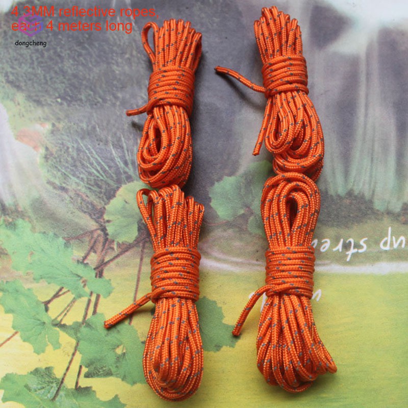 Bộ dụng cụ dựng lều gồm cọc + dây thừng + túi đựng + khóa chuyên dụng cho dịp dã ngoại