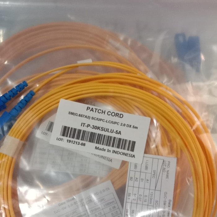 Patch Cord Sc / Upc-Lc / Upc 2.0 Dx 5m