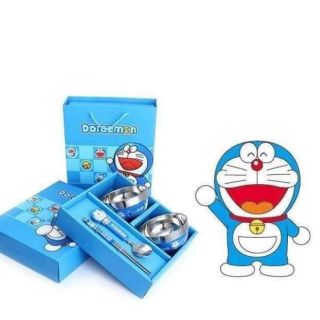 Bộ ăn dặm cho bé hình doremon và hello kitty