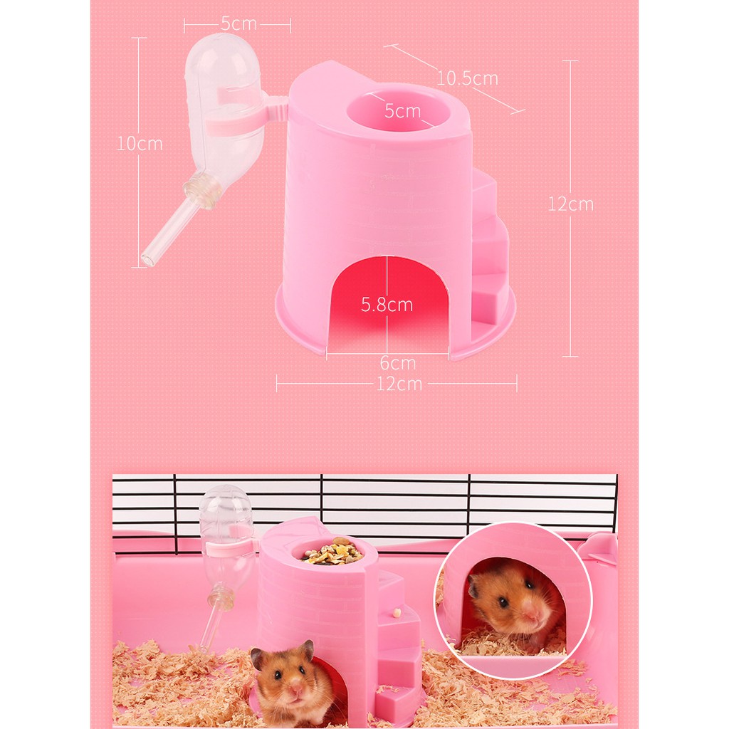 Nhà ngủ 4 in 1 Kèm Bình nước cho Hamster