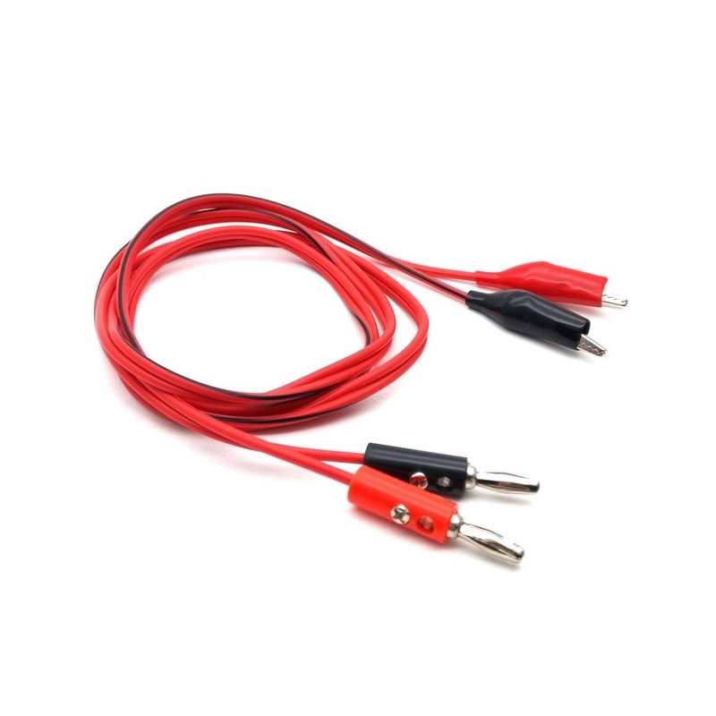 100 pairs of 4MM double alligator clip to banana connector oscilloscope test probe cable 1M 3FT red black