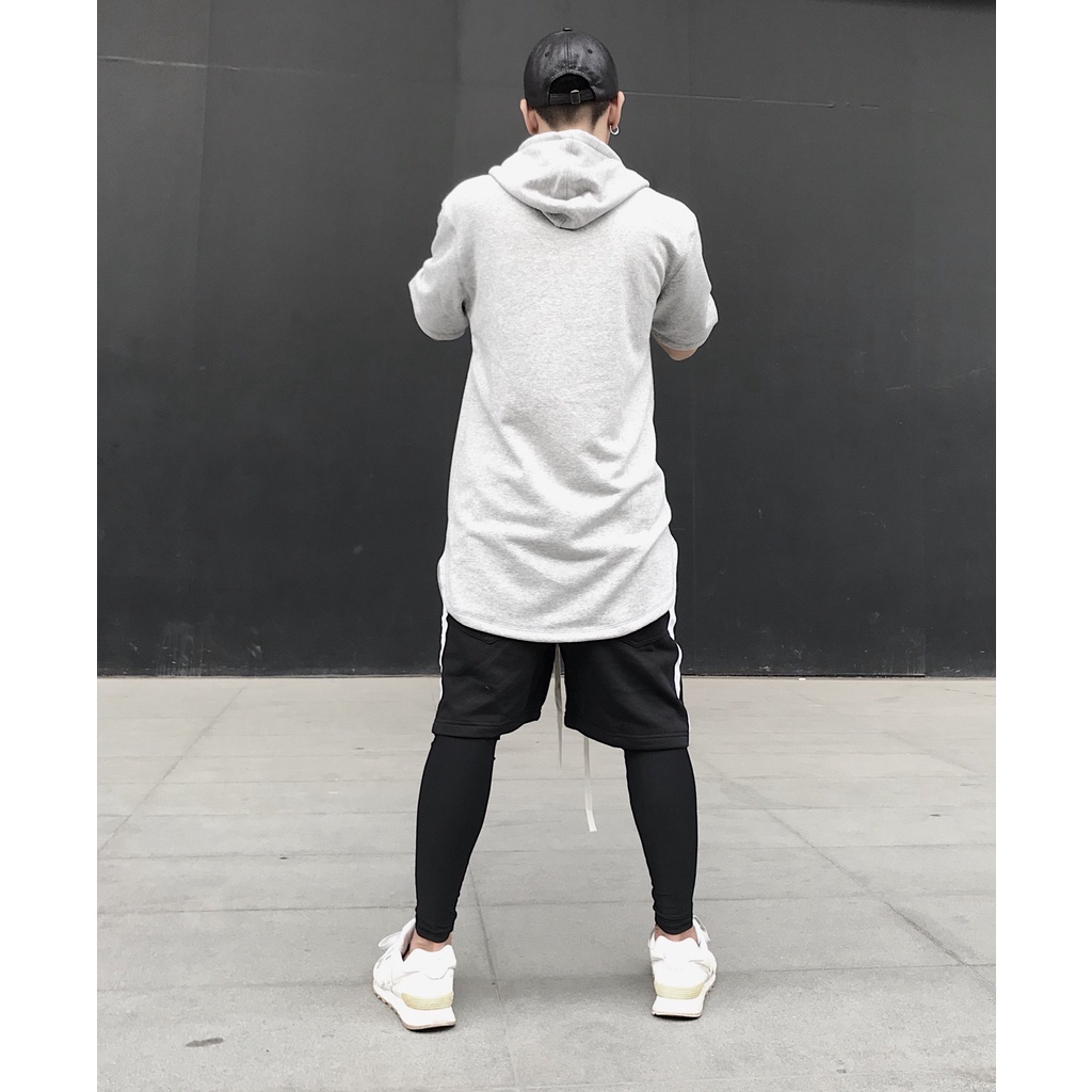 Hoodie ngắn tay basic Lexuza