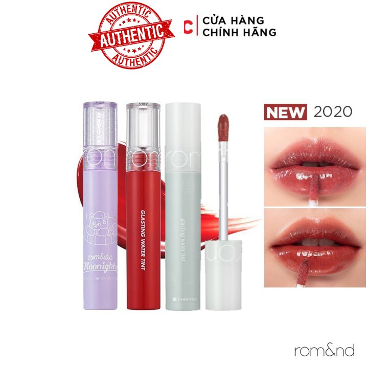 ROMAND - Son Tint nước mềm môi lâu trôi siêu lì Glasting Water Tint Ro