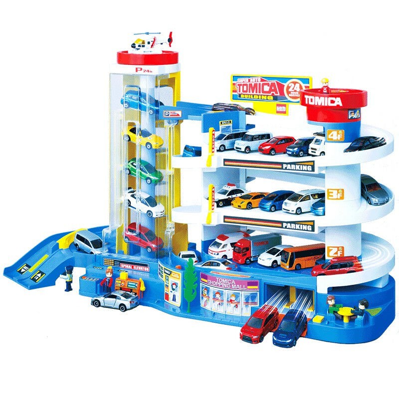 TOMY Domeka Ô tô Tòa nhà hợp kim xe đua bãi đỗ đường sắt điện bộ 430865