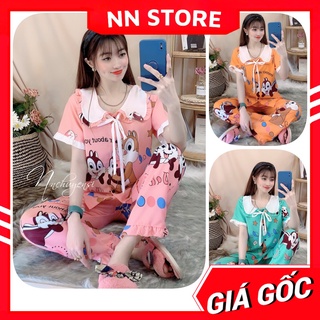Đồ bộ tiểu thư cho nữ mặc nhà chất kate lụa mềm mát in hình hoạt hình dễ thương BLH09 Bộ lụa hàn