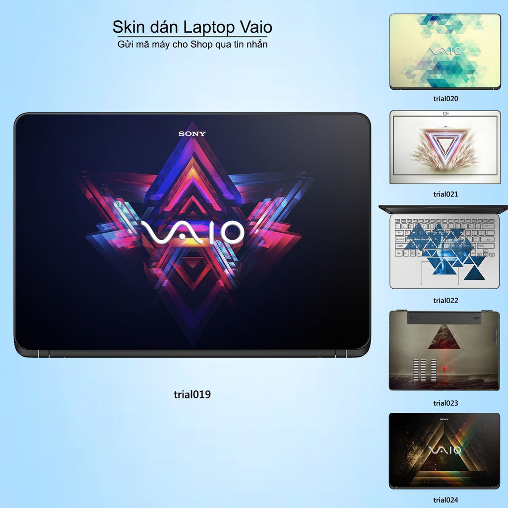 Skin dán Laptop Sony Vaio in hình Đa giác bộ 4 (inbox mã máy cho Shop)