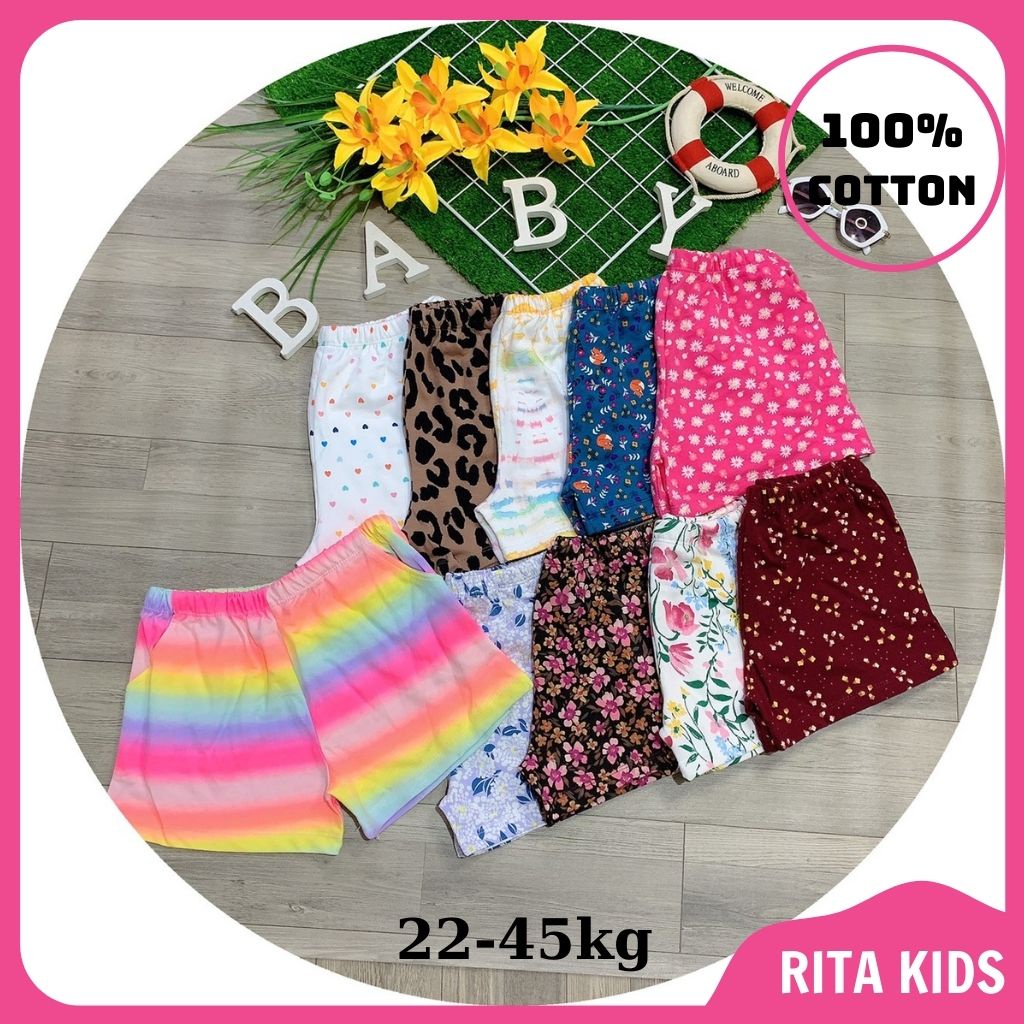 XUẤT XỊN Quần Đùi Cho Bé Cotton Xuất Co Giãn Size Đại 23-45kg