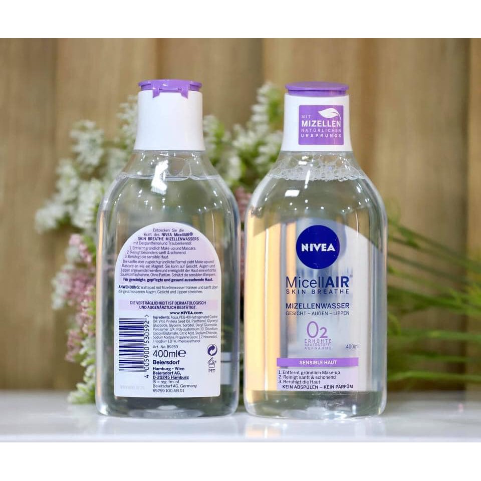 TẦY TRANG NIVEA MICELLLAIR O2 KHÔNG CHỨA CỒN