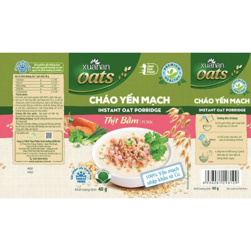 Cháo yến mạch Xuân An thịt gà gói 40g