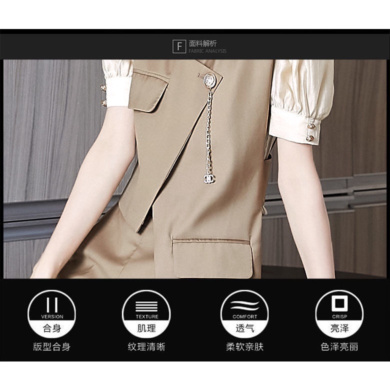 Bộ trang phục hai mảnh áo khoác vest rộng và quần ngắn thời trang mùa hè dành cho nữ 2022