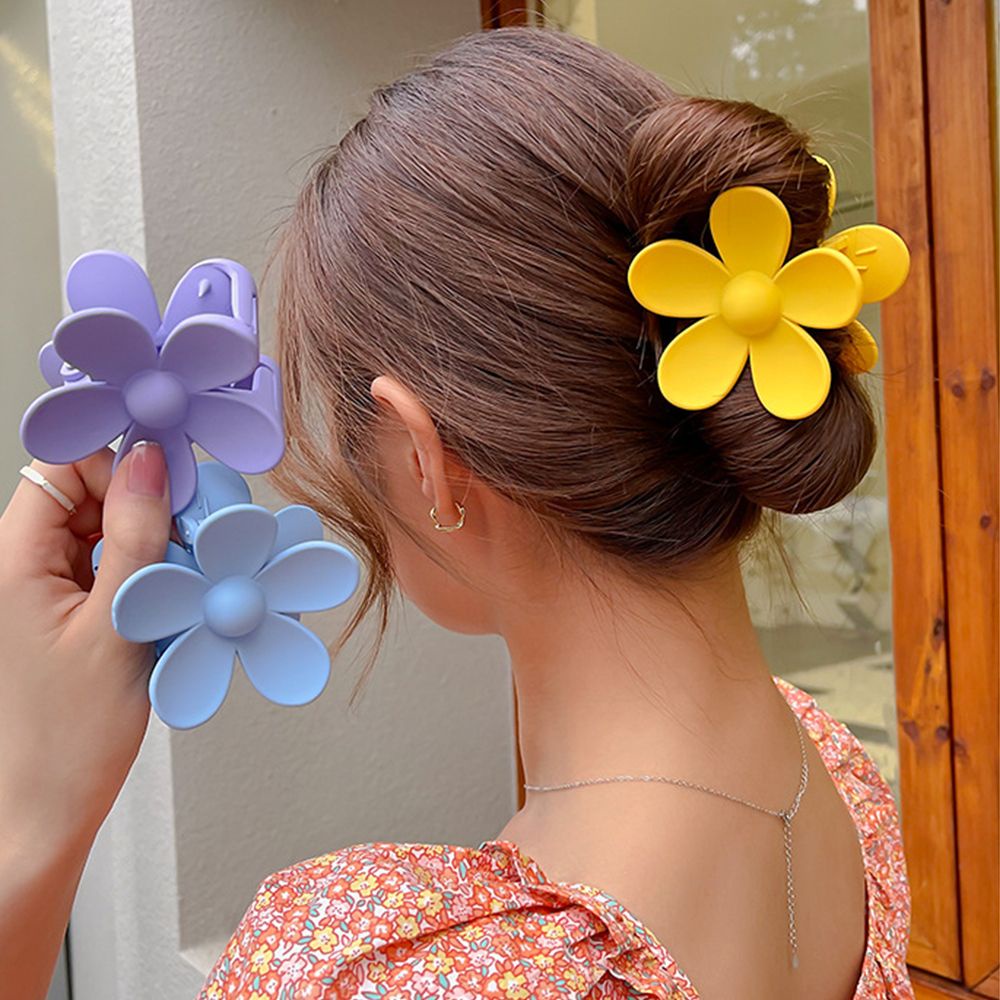 Kẹp tóc hình hoa nhiều màu phong cách Hàn Quốc đơn giản cho nữ