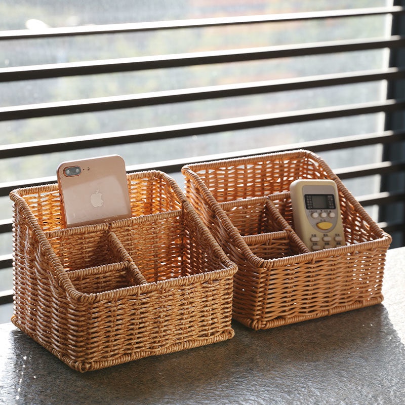 Giỏ Mây Đựng Điều Khiển Từ Xa Để Bàn Tiện Dụng