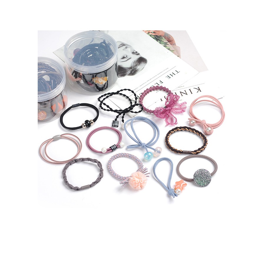 Sét 12 dây buộc tóc cao cấp xuất Hàn HD07