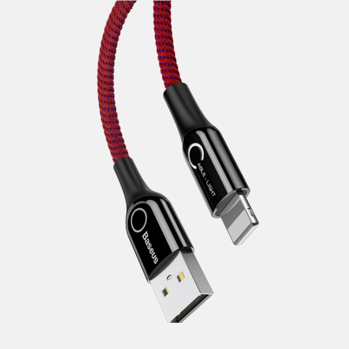 👉👉BH 12 Tháng-Cáp Sạc Thông Minh⭐⭐Tự Ngắt Khi Sạc Đầy Pin⭐⭐ Hãng Baseus chuẩn C-Shaped Light cho iPhone, ipad dài 100 cm