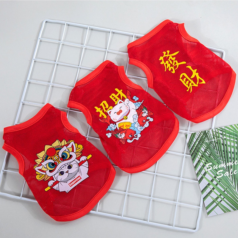 Áo không tay họa tiết độc đáo thời trang mùa hè dành cho thú cưng