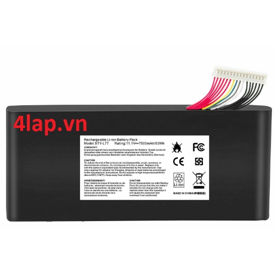 Pin Laptop MSI GT72 2QD GT72S 6QF GT80 2QE MS-1781 MS-1782 MS-1783 MS-1785 BTY-L77 (Original) 83Wh