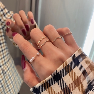 Combination Set Ring Female Simple and Versatile Index Finger Ring Sweet Ring Ring YKD