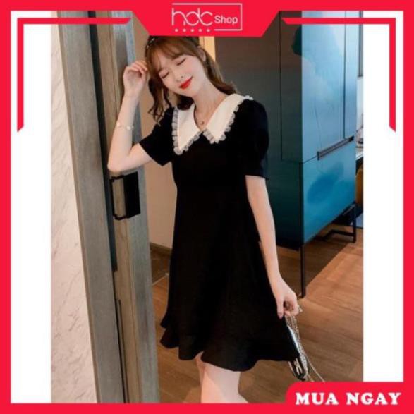 [CAO CẤP] Đầm bigsize công sở - 🍒 Đầm suông phối ren cổ Bigsize 60-85 ký